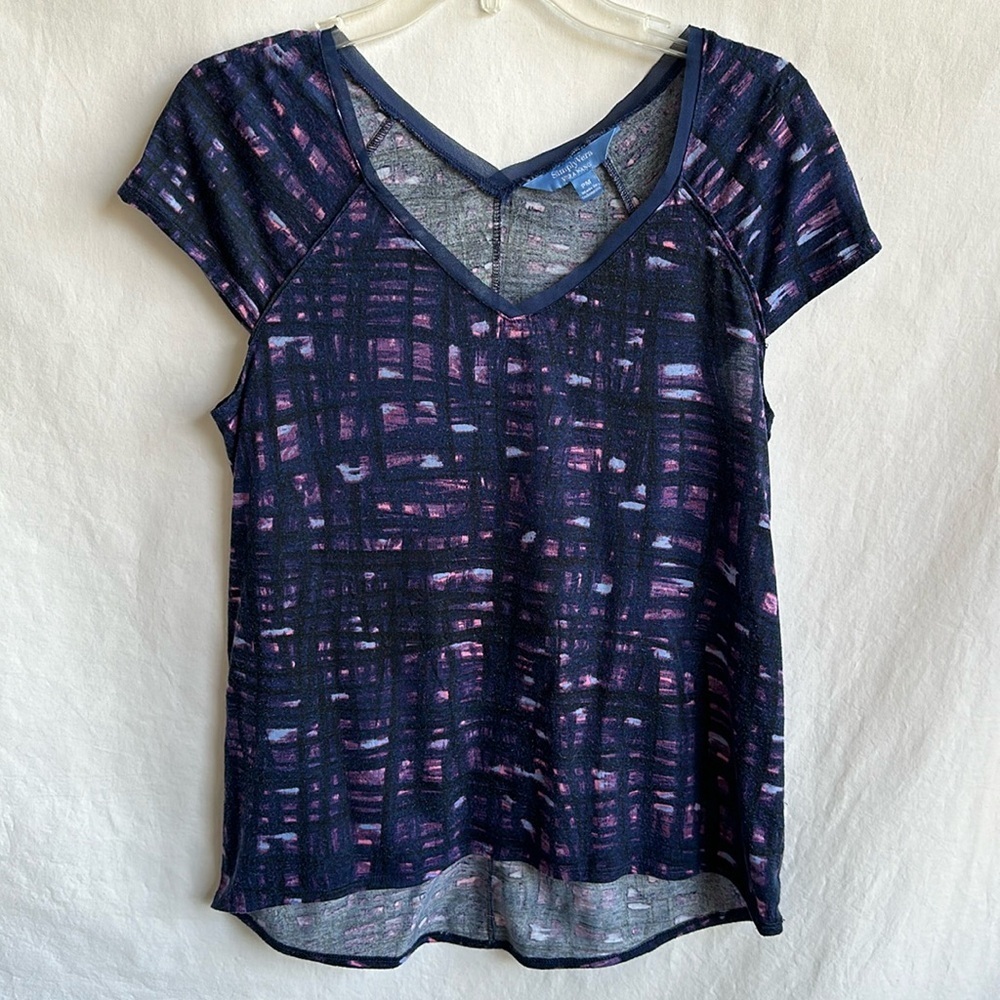 Simply Vera Vera Wang modern print top, size PM